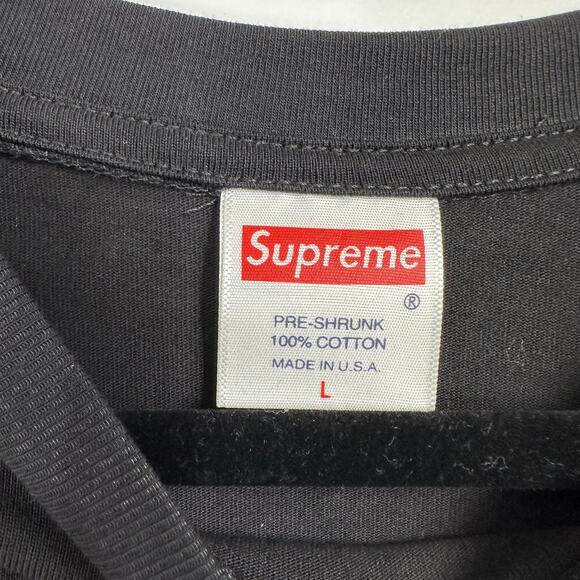 Supreme Black Logo T-shirt Large Short Sleeve - Picture 2 of 5